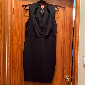 Fashion to Figure bodycon dress black with gold embellishments and zipper size 1